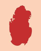 Qatar simple flat red map vector