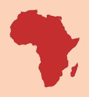 Africa simple flat red map vector
