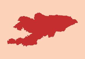 Kyrgyzstan simple flat red map vector