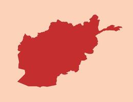 Afghanistan simple flat red map vector