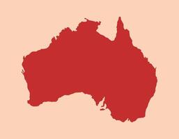 Australia simple flat red map vector