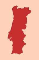 Portugal simple flat red map vector