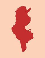 Tunisia simple flat red map vector