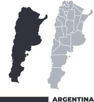 Argentina flat and border outline maps vector