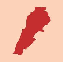 Lebanon simple flat red map vector