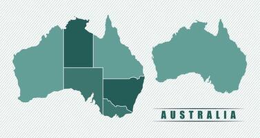 Australia simple flat political map with states border vector