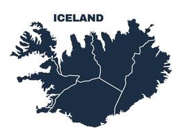 Iceland map flat border outline vector