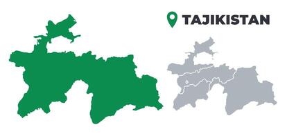 Tajikistan map simple flat outline set vector