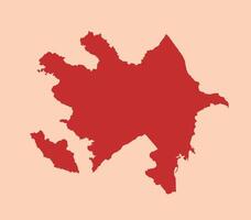Azerbaijan simple flat red map vector