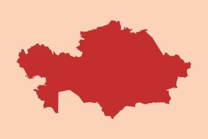 Kazakhstan simple flat red map vector