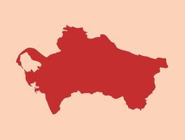 Turkmenistan simple flat red map vector