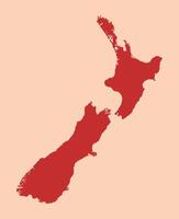 New Zealand simple flat red map vector