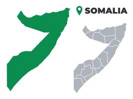 Somalia map simple flat outline set vector