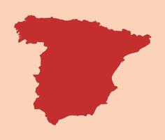 Spain simple flat red map vector