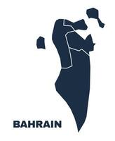 Bahrain map flat border outline vector