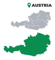 Austria map simple flat outline set vector