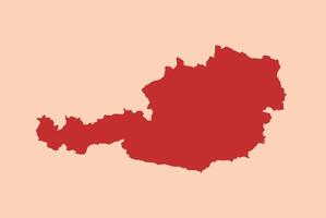 Austria simple flat red map vector