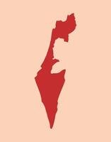 Israel simple flat red map vector