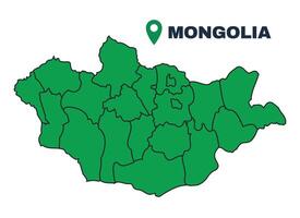 Mongolia simple flat illustration map vector