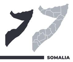 Somalia flat and border outline maps vector