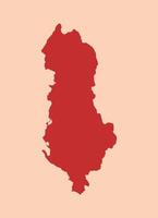 Albania simple flat red map vector