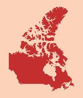 Canada simple flat red map vector