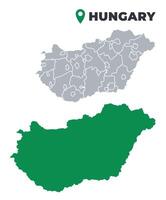 Hungary map simple flat outline set vector