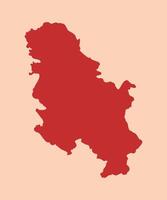 Serbia simple flat red map vector