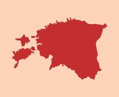 Estonia simple flat red map vector