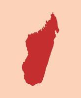 Madagascar simple flat red map vector