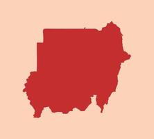 Sudan simple flat red map vector