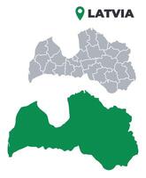 Latvia map simple flat outline set vector