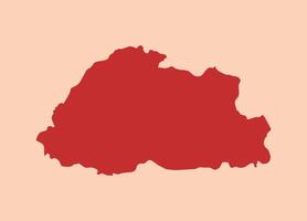Bhutan simple flat red map vector