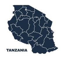 Tanzania map flat border outline vector