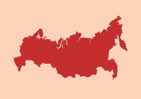 Russia simple flat red map vector