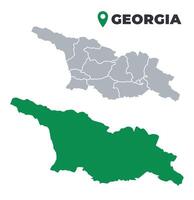Georgia map simple flat outline set vector