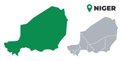 Niger map simple flat outline set vector