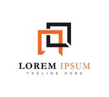 Abstract Square Shape Modern Business Logo Template vector