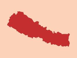 Nepal simple flat red map vector