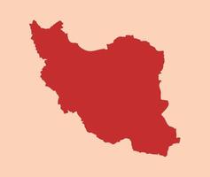 Iran simple flat red map vector