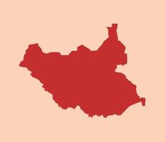 South Sudan simple flat red map vector