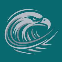 An eagle head logo with a wave pattern vector