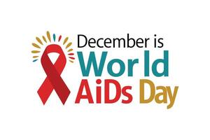 World AIDS Day Illustration Red Ribbon Support Message vector