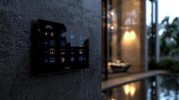 A smart home control panel on a wall photo