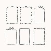 Borders Frames in sketch style. Hand drawn rectangular vertical backgrounds for invitations, wedding, menu, paper, print, cards. Set with elegant templates with branches, bows, flowers, leafs vector
