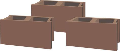 Three brown concrete blocks forming a stable structure vector