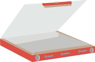 Red and white empty open pizza box is waiting for a hot pizza vector
