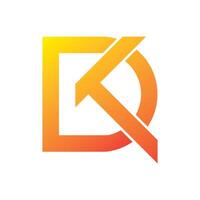 Letter DK with leaf logo, nature-inspired, elegant, and modern design. Simple and professional vector