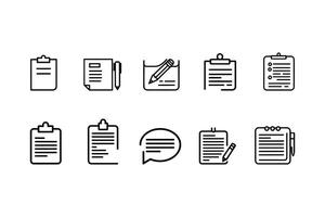 Copywriting Line Icons Set Text Editing, Clipboard, Pencil, Notepad, and Writing Icon Symbols. Illustration vector