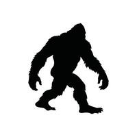 Bigfoot Silhouette Set - Various Poses Including Mid-Stride and Walking for Folklore Projects vector